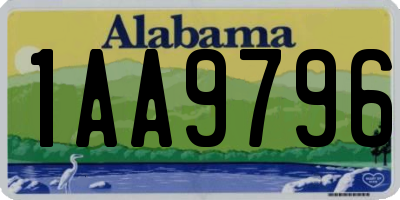 AL license plate 1AA9796