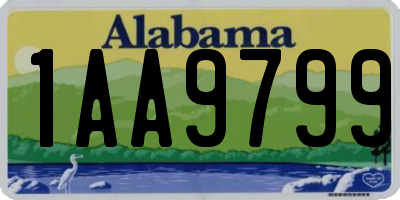 AL license plate 1AA9799