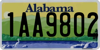 AL license plate 1AA9802