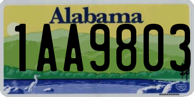 AL license plate 1AA9803