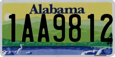 AL license plate 1AA9812