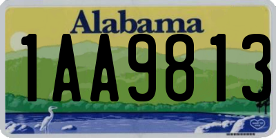 AL license plate 1AA9813