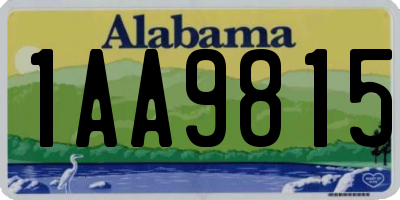 AL license plate 1AA9815