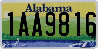 AL license plate 1AA9816