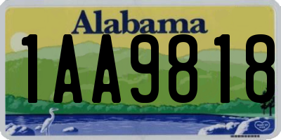 AL license plate 1AA9818