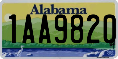 AL license plate 1AA9820