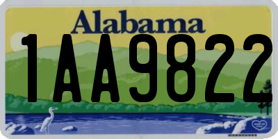 AL license plate 1AA9822