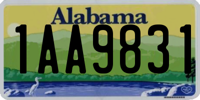 AL license plate 1AA9831