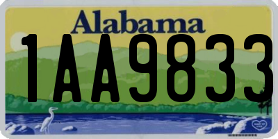 AL license plate 1AA9833