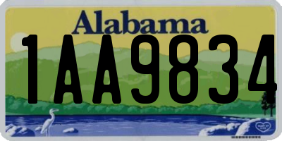 AL license plate 1AA9834