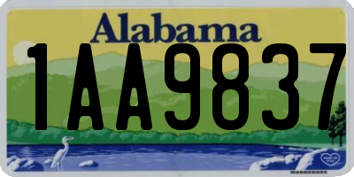 AL license plate 1AA9837