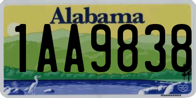 AL license plate 1AA9838