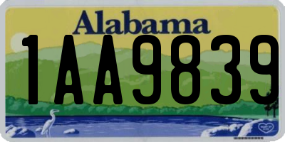 AL license plate 1AA9839