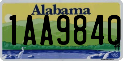 AL license plate 1AA9840