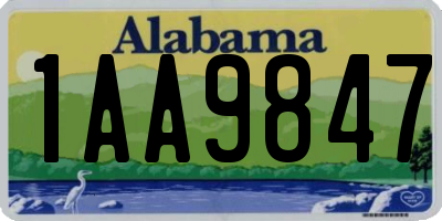 AL license plate 1AA9847