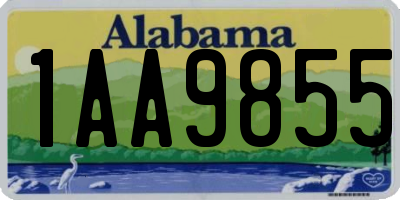AL license plate 1AA9855