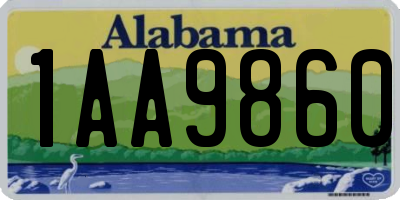 AL license plate 1AA9860