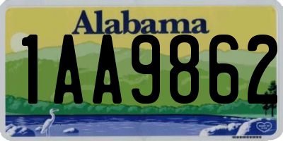AL license plate 1AA9862