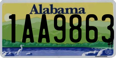 AL license plate 1AA9863