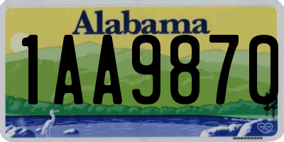 AL license plate 1AA9870