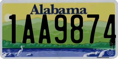 AL license plate 1AA9874