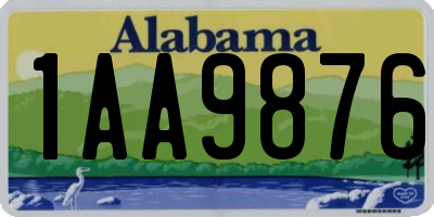 AL license plate 1AA9876