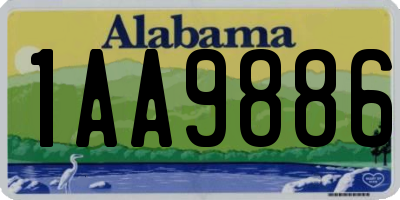 AL license plate 1AA9886