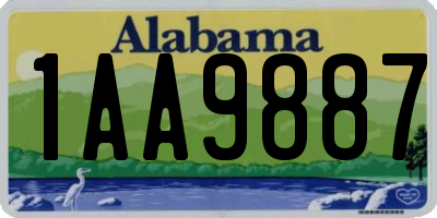 AL license plate 1AA9887