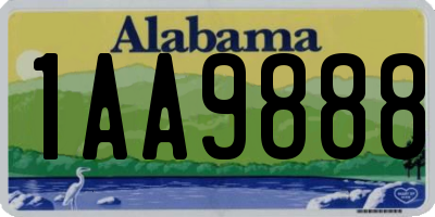 AL license plate 1AA9888