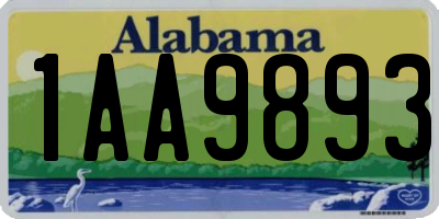 AL license plate 1AA9893