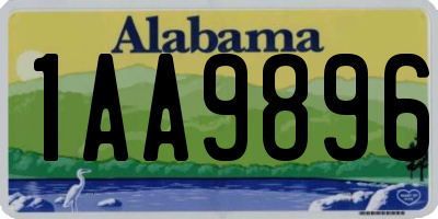 AL license plate 1AA9896