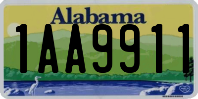 AL license plate 1AA9911