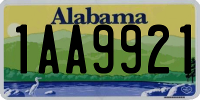 AL license plate 1AA9921