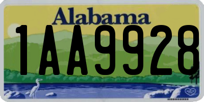 AL license plate 1AA9928