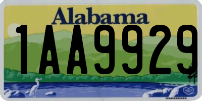 AL license plate 1AA9929