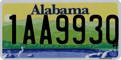 AL license plate 1AA9930