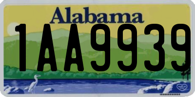 AL license plate 1AA9939