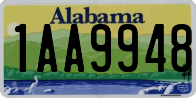 AL license plate 1AA9948