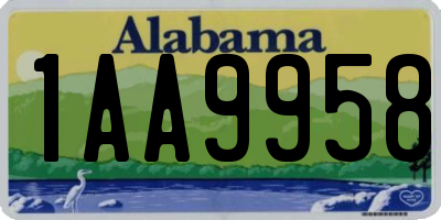 AL license plate 1AA9958