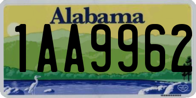 AL license plate 1AA9962