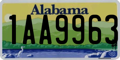 AL license plate 1AA9963