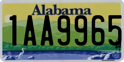 AL license plate 1AA9965