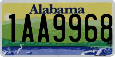 AL license plate 1AA9968