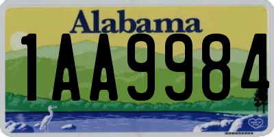 AL license plate 1AA9984