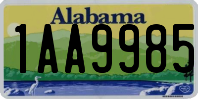 AL license plate 1AA9985