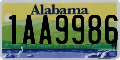 AL license plate 1AA9986