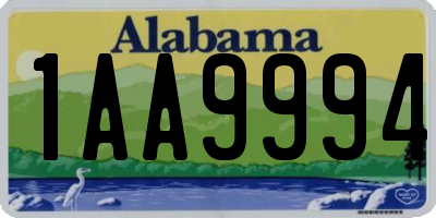 AL license plate 1AA9994