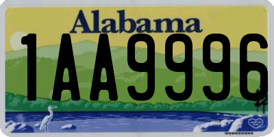 AL license plate 1AA9996