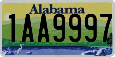 AL license plate 1AA9997