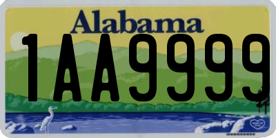 AL license plate 1AA9999